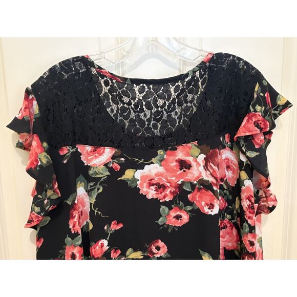 Anthropologie Uncle Frank Floral Lace Mini Dress Boho Tunic X-Large - Picture 7 of 7